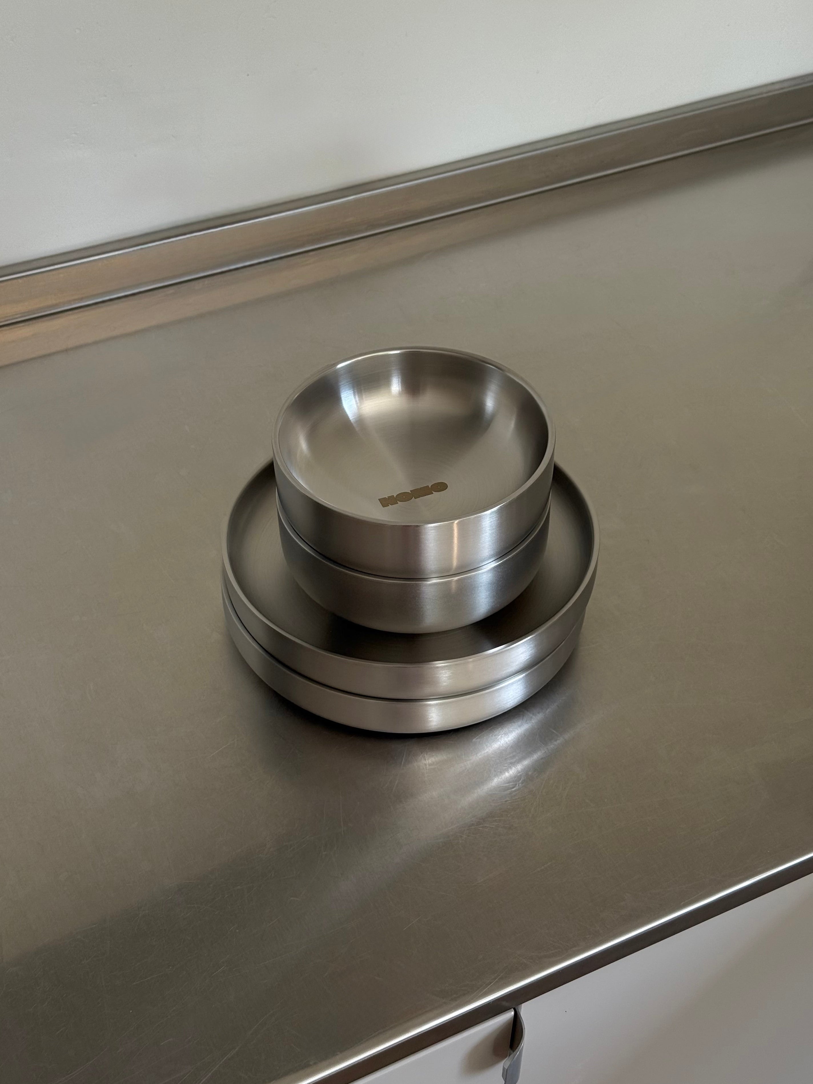 Pure Steel Bowl & Plate